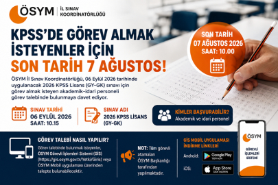 KPSS’DE GÖREV ALMAK İSTEYENLER İÇİN SON TARİH 7 AĞUSTOS