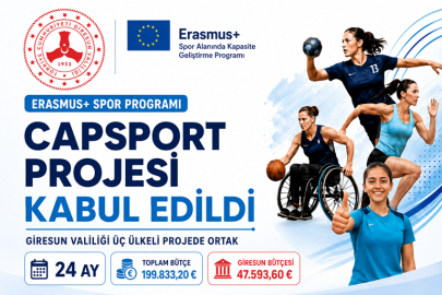 GİRESUN VALİLİĞİ ORTAKLIĞINDAKİ CAPSPORT PROJESİNE ERASMUS+ DESTEĞİ