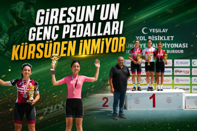 GİRESUN’UN GENÇ PEDALLARI KÜRSÜDEN İNMİYOR