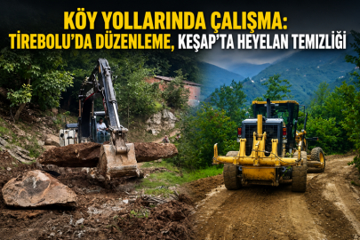 GİRESUN’DA KÖY YOLLARINDA ÇALIŞMA: