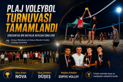 GİRESUN’DA PLAJ VOLEYBOLU HEYECANI ŞAMPİYONLARLA TAMAMLANDI