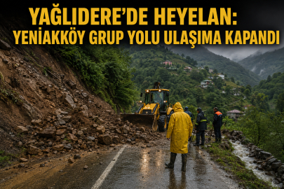 YAĞLIDERE’DE HEYELAN: YENİAKKÖY GRUP YOLU ULAŞIMA KAPANDI