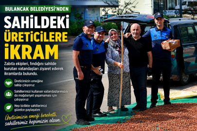 BULANCAK SAHİLİNDE FINDIK MESAİSİ: BELEDİYEDEN ÜRETİCİLERE İKRAM