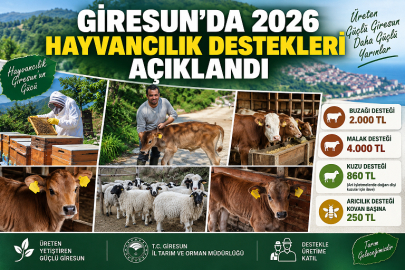 GİRESUN’DA 2026 HAYVANCILIK DESTEKLERİ AÇIKLANDI
