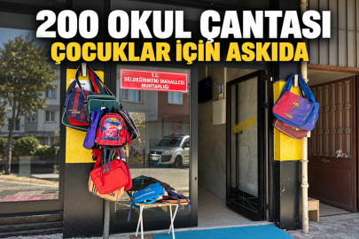 200 OKUL ÇANTASI ÇOCUKLAR İÇİN ASKIDA