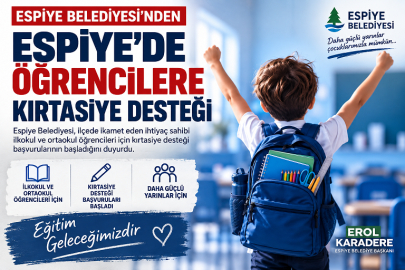 ESPİYE’DE ÖĞRENCİLERE KIRTASİYE DESTEĞİ