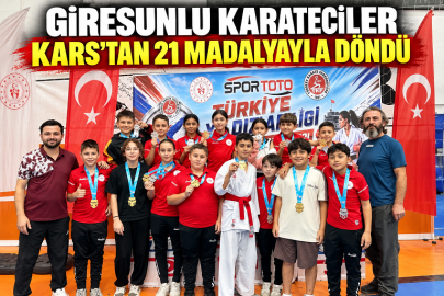 GİRESUNLU KARATECİLER KARS’TAN 21 MADALYAYLA DÖNDÜ