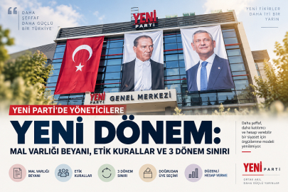 YENİ PARTİ’DE YÖNETİM SİSTEMİ: MAL VARLIĞI BEYANI, ETİK KURALLAR VE 3 DÖNEM SINIRI