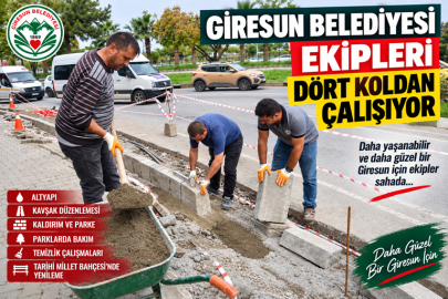 GİRESUN’DA 7 NOKTADA ÇALIŞMA: BELEDİYE SAHAYA İNDİ