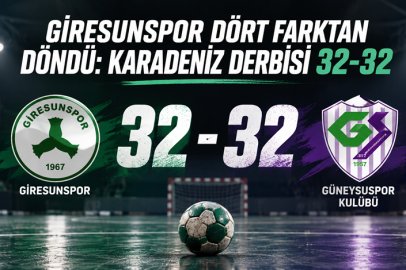 GİRESUNSPOR DÖRT FARKTAN DÖNDÜ: KARADENİZ DERBİSİ 32-32