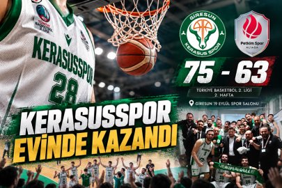 KERASUSSPOR 14 SAYIDAN DÖNDÜ, EVİNDE KAZANDI: 75-63