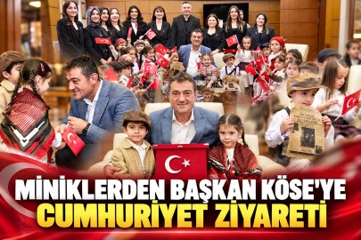 MİNİKLERDEN BAŞKAN FUAT KÖSE’YE CUMHURİYET BAYRAMI ZİYARETİ
