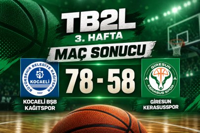 GİRESUN KERASUSSPOR KOCAELİ DEPLASMANINDA 78-58 MAĞLUP OLDU